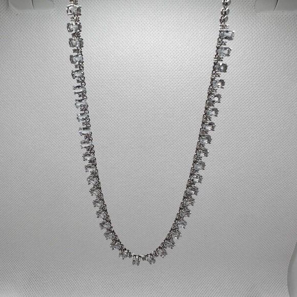 Aquamarine tennis necklace